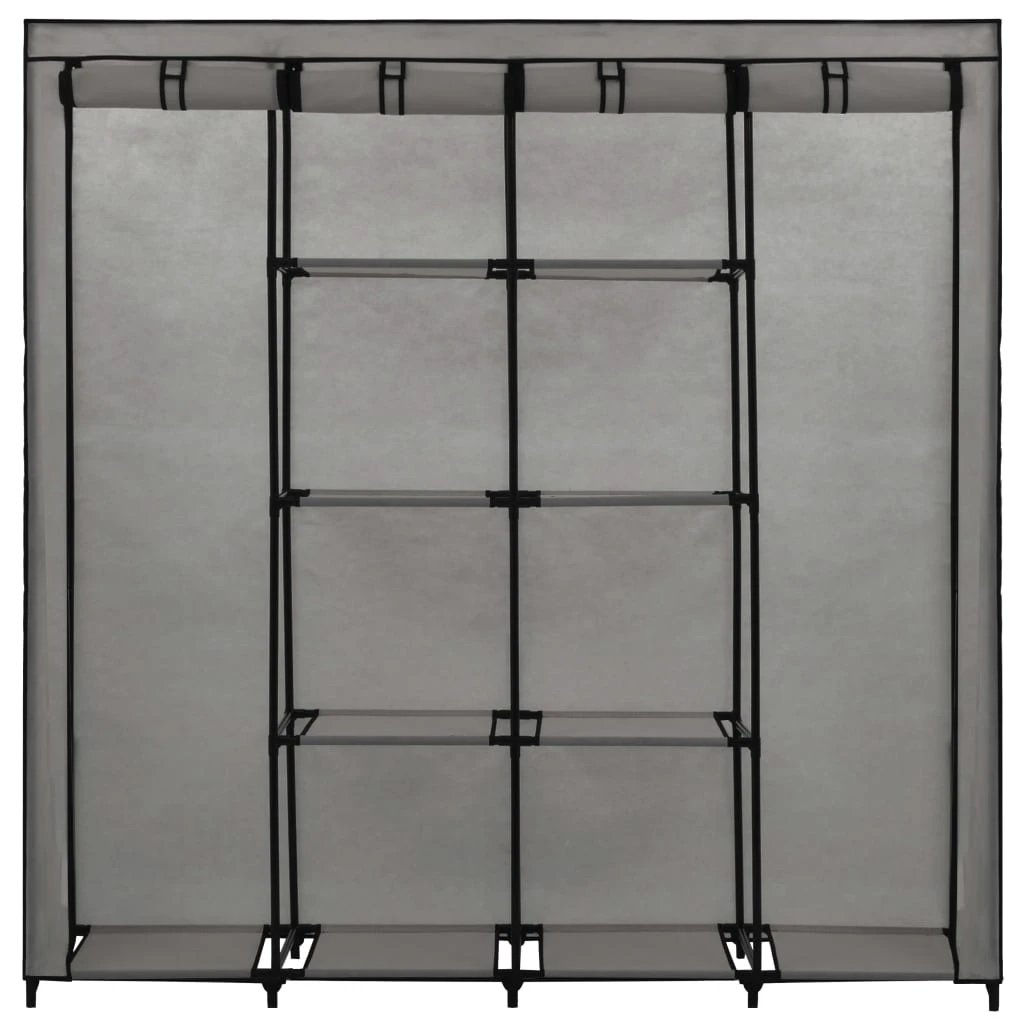 vidaXL Wardrobe with 4 Compartments Black 175x45x170 cm by vidaXL