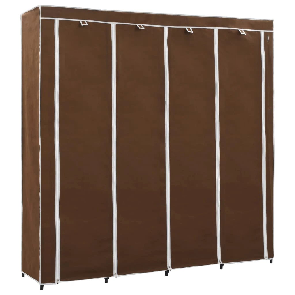 vidaXL Wardrobe with 4 Compartments Black 175x45x170 cm by vidaXL