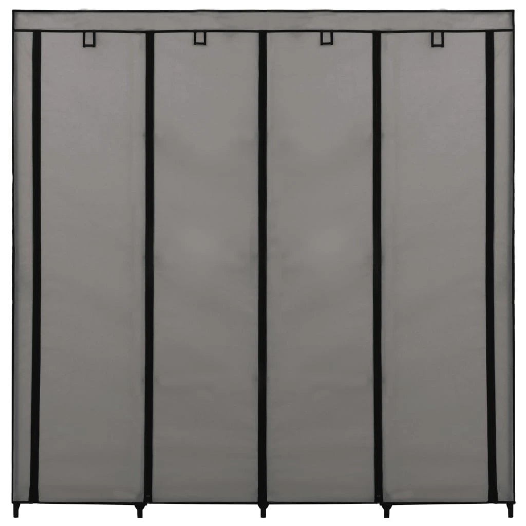 vidaXL Wardrobe with 4 Compartments Black 175x45x170 cm by vidaXL