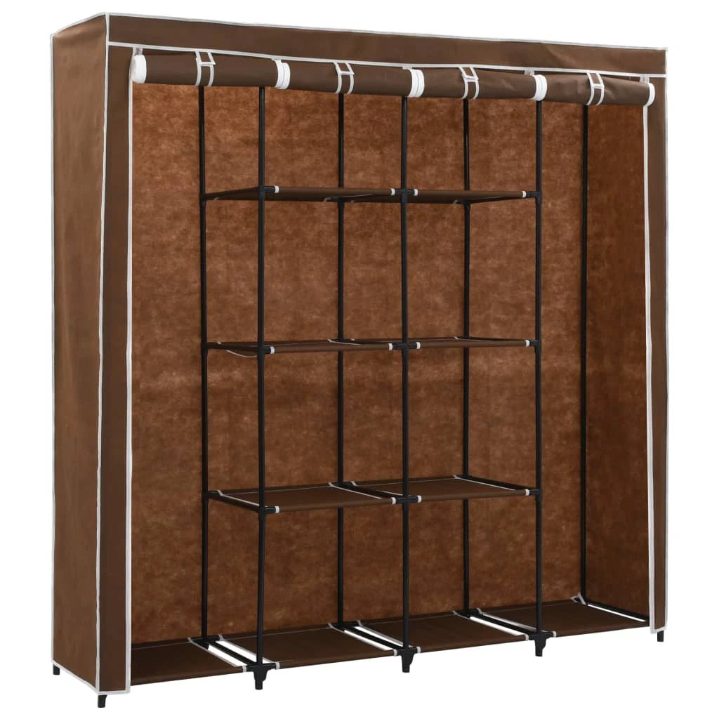 vidaXL Wardrobe with 4 Compartments Black 175x45x170 cm by vidaXL