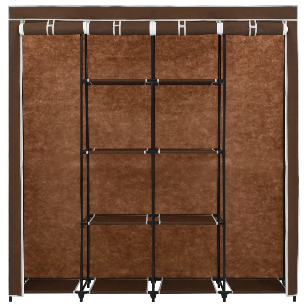 vidaXL Wardrobe with 4 Compartments Black 175x45x170 cm by vidaXL