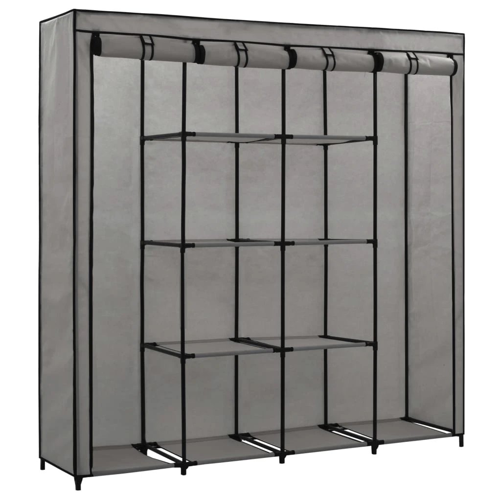 vidaXL Wardrobe with 4 Compartments Black 175x45x170 cm by vidaXL