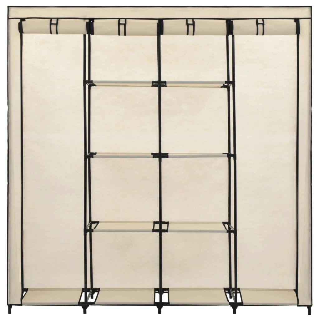 vidaXL Wardrobe with 4 Compartments Black 175x45x170 cm by vidaXL