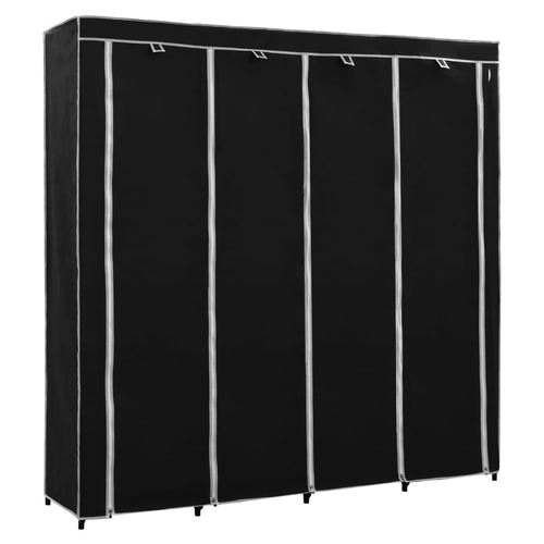 vidaXL vidaXL Wardrobe with 4 Compartments Black 175x45x170 cm - Wardrobe