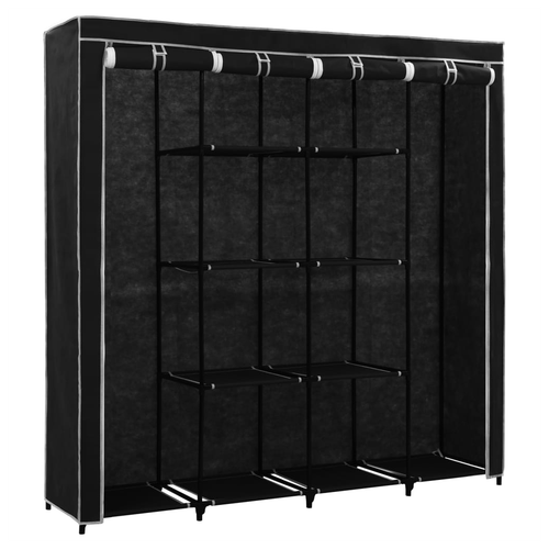 vidaXL vidaXL Wardrobe with 4 Compartments Black 175x45x170 cm - Wardrobe