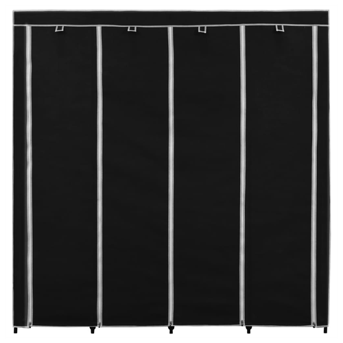 vidaXL vidaXL Wardrobe with 4 Compartments Black 175x45x170 cm - Wardrobe