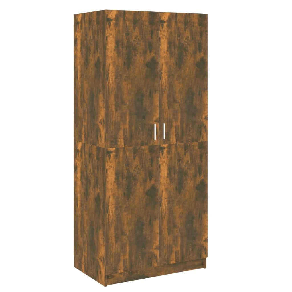 vidaXL Wardrobe Smoked Oak 80x50x180 cm Engineered Wood - Wardrobe