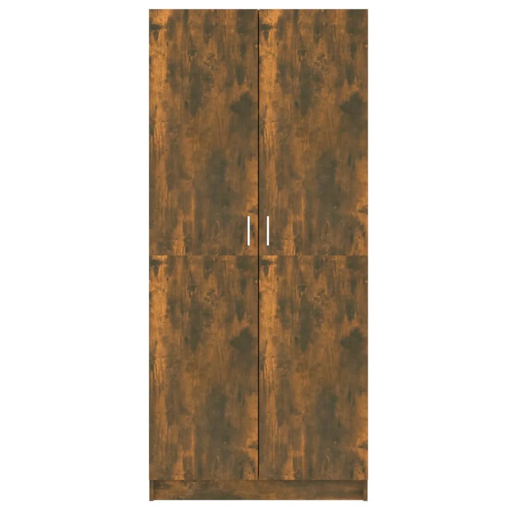 vidaXL Wardrobe Smoked Oak 80x50x180 cm Engineered Wood - Wardrobe