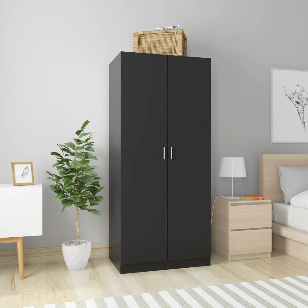 vidaXL Wardrobe Smoked Oak 80x50x180 cm Engineered Wood - Wardrobe