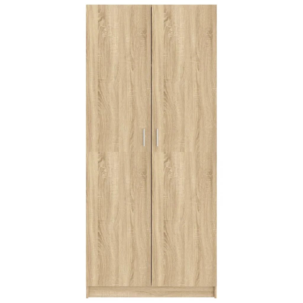 vidaXL Wardrobe Smoked Oak 80x50x180 cm Engineered Wood by vidaXL