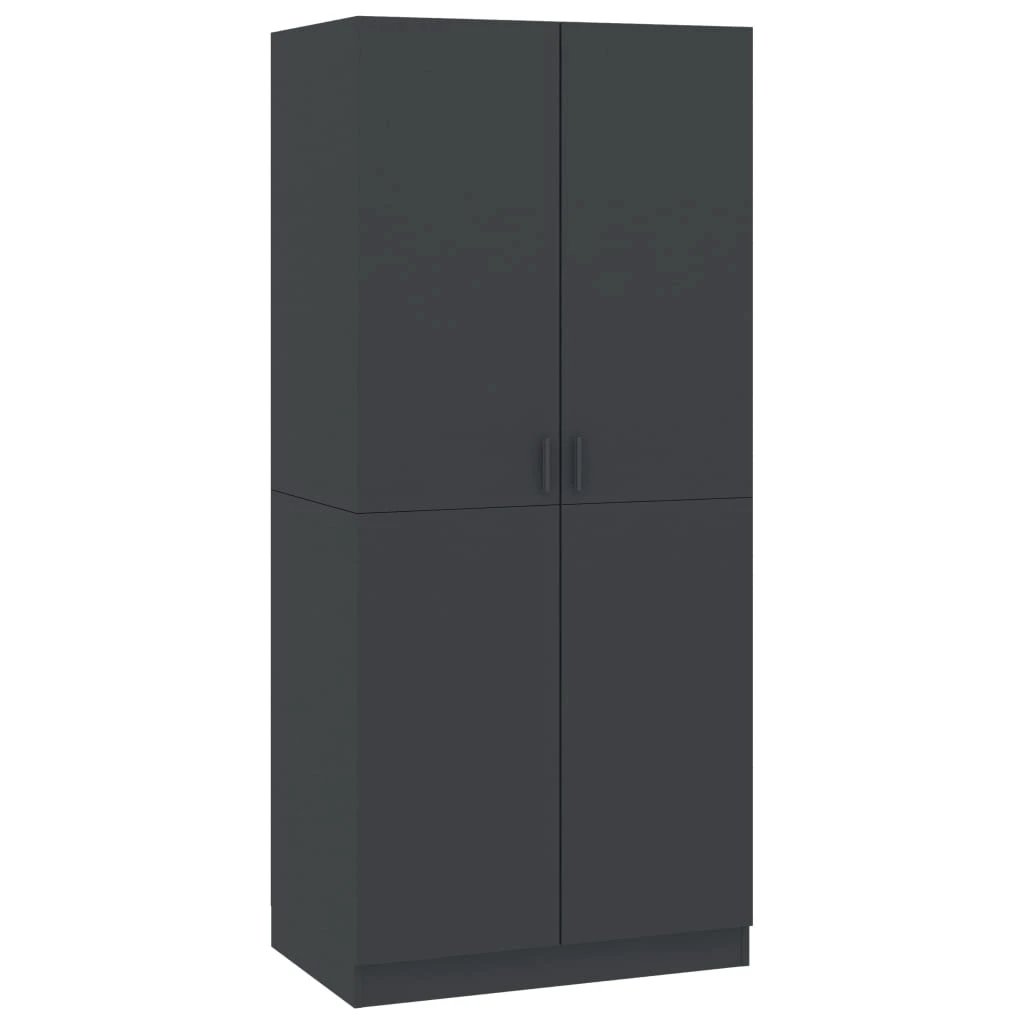 vidaXL Wardrobe Smoked Oak 80x50x180 cm Engineered Wood - Wardrobe