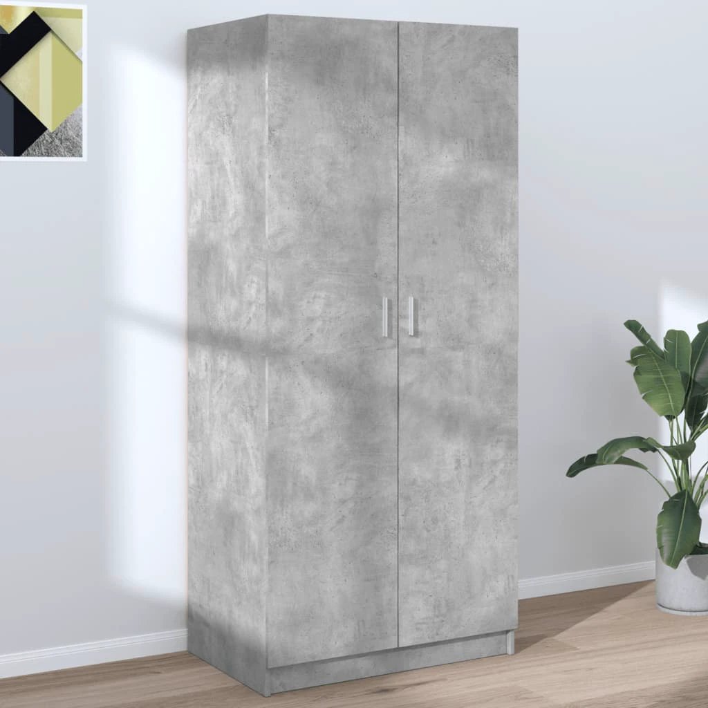 vidaXL Wardrobe Smoked Oak 80x50x180 cm Engineered Wood by vidaXL