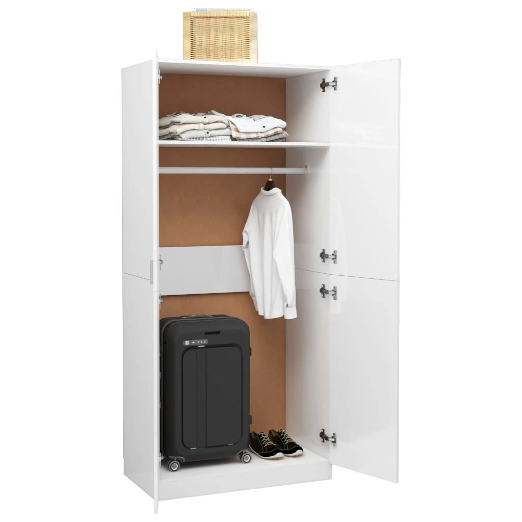 vidaXL Wardrobe Smoked Oak 80x50x180 cm Engineered Wood - Wardrobe