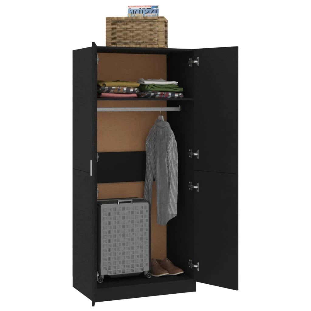 vidaXL Wardrobe Smoked Oak 80x50x180 cm Engineered Wood - Wardrobe