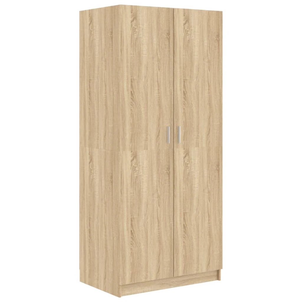 vidaXL Wardrobe Smoked Oak 80x50x180 cm Engineered Wood by vidaXL