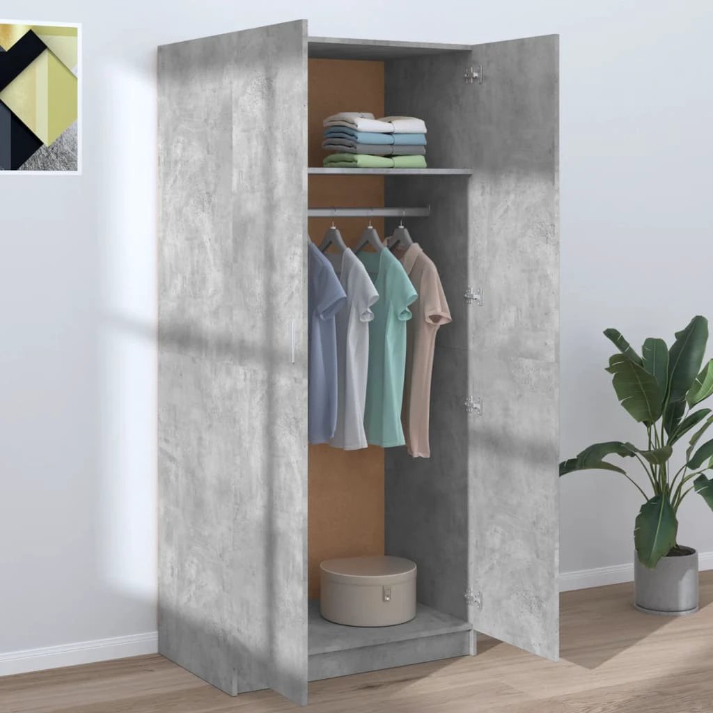 vidaXL Wardrobe Smoked Oak 80x50x180 cm Engineered Wood by vidaXL