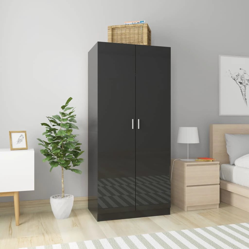 vidaXL Wardrobe Smoked Oak 80x50x180 cm Engineered Wood - Wardrobe