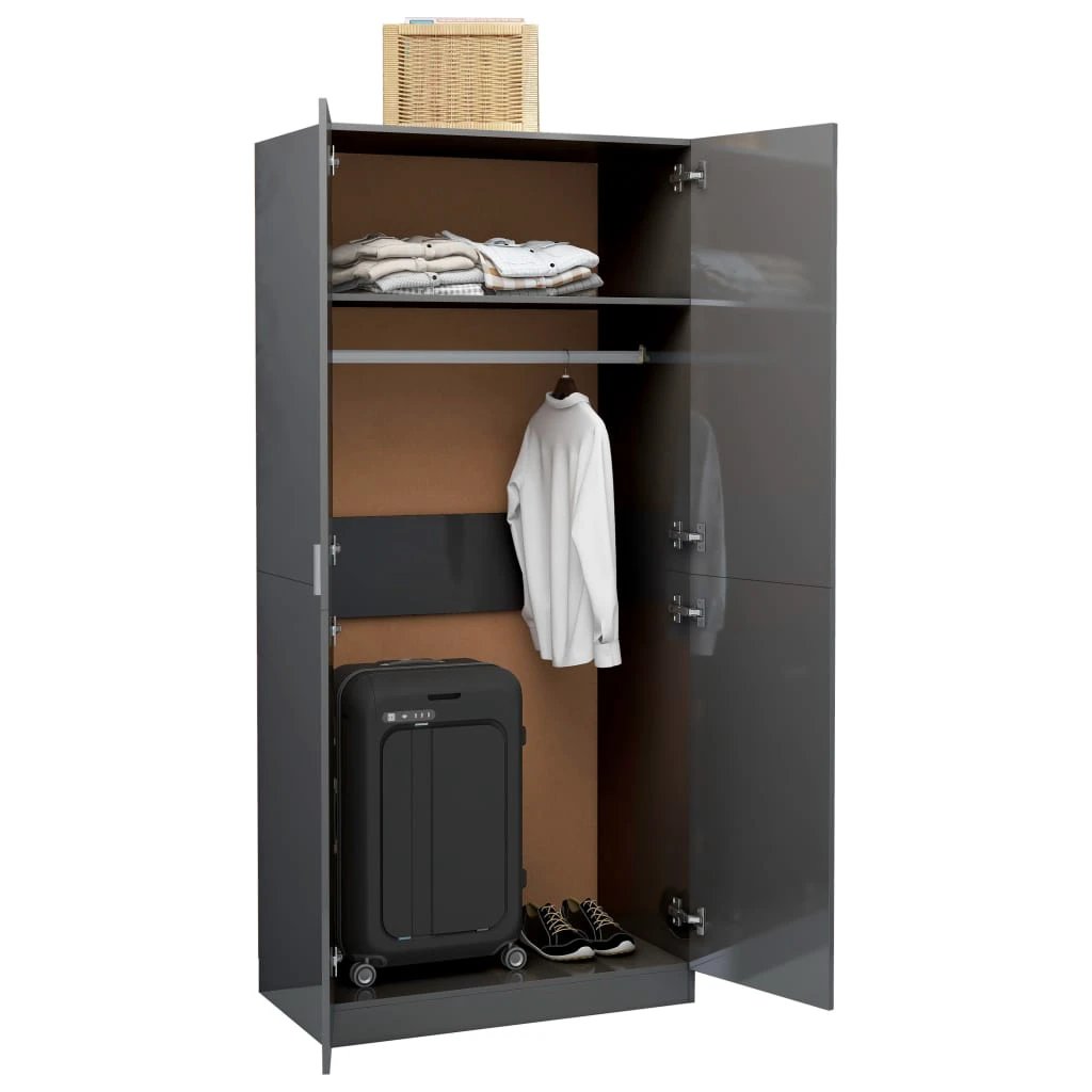 vidaXL Wardrobe Smoked Oak 80x50x180 cm Engineered Wood by vidaXL