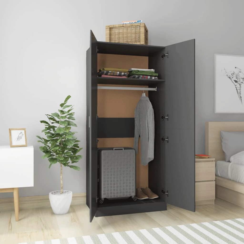 vidaXL Wardrobe Smoked Oak 80x50x180 cm Engineered Wood by vidaXL