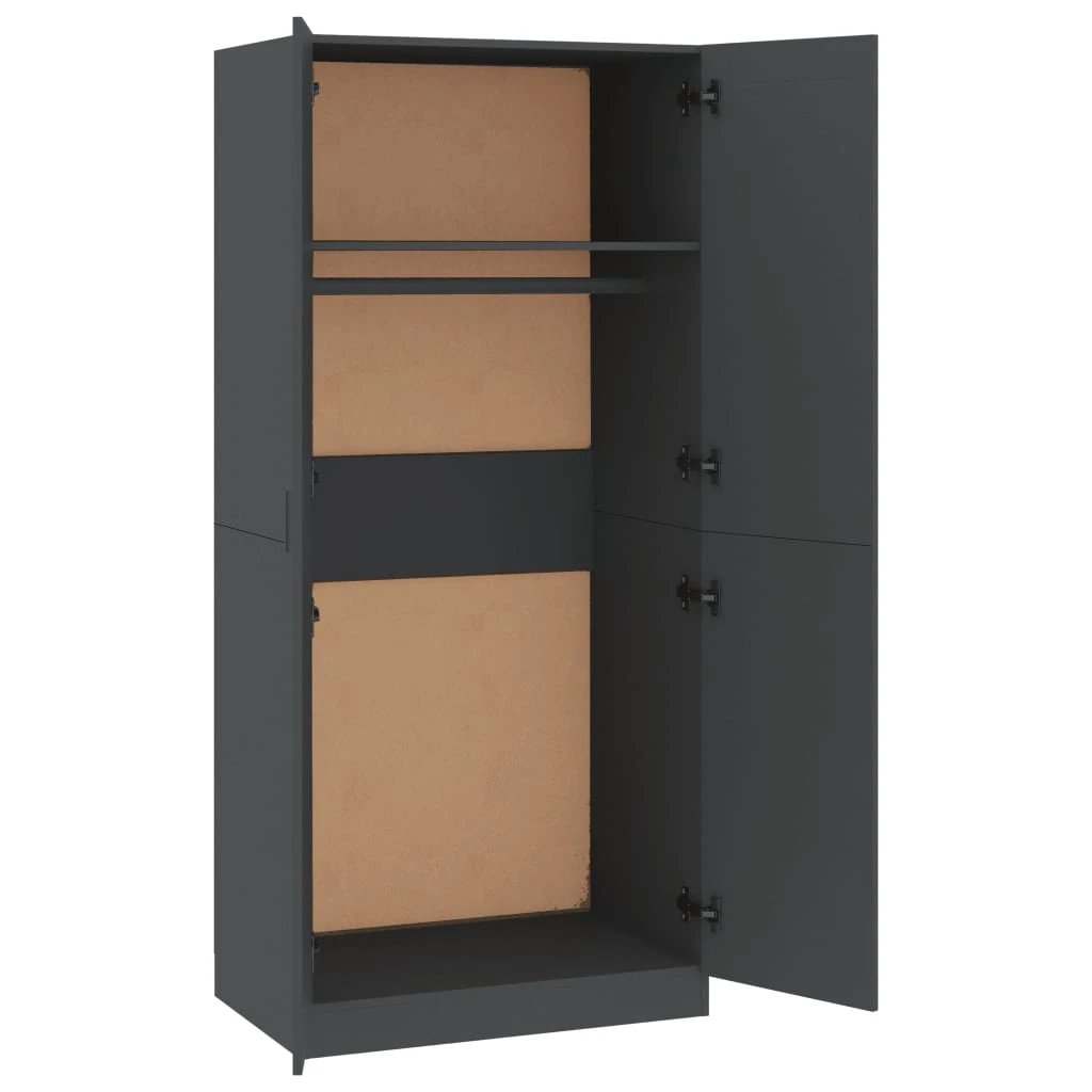 vidaXL Wardrobe Smoked Oak 80x50x180 cm Engineered Wood - Wardrobe
