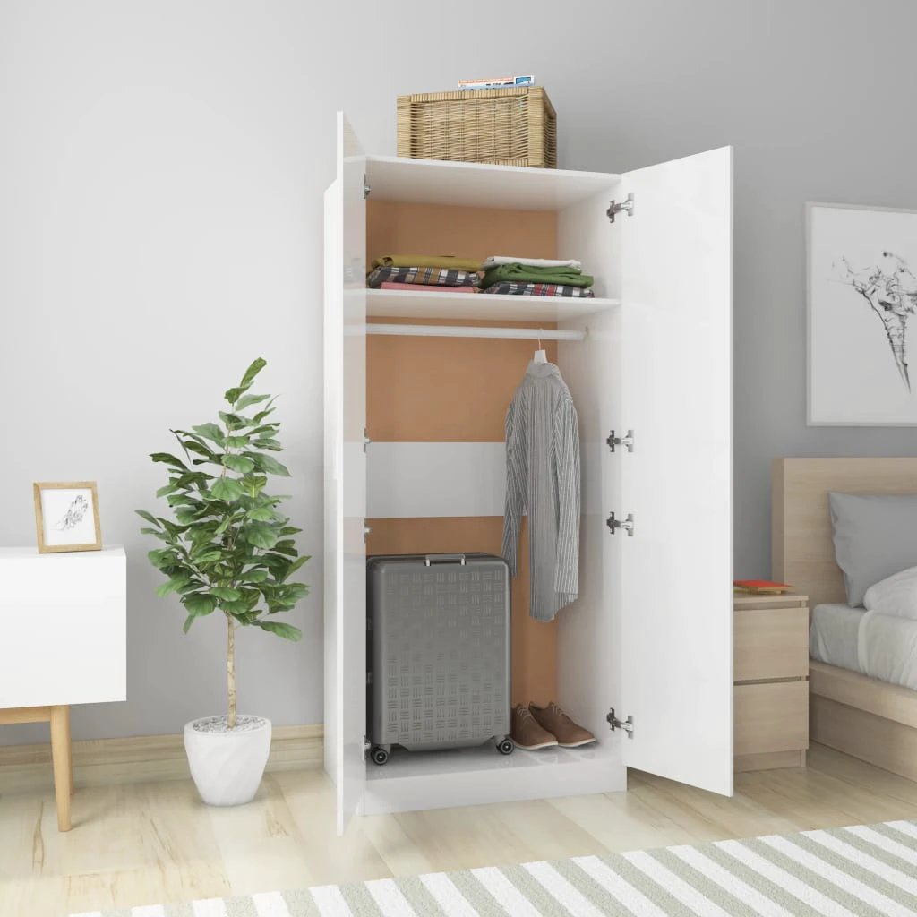 vidaXL Wardrobe Smoked Oak 80x50x180 cm Engineered Wood - Wardrobe