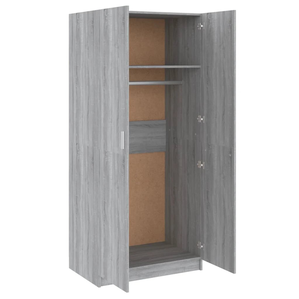 vidaXL Wardrobe Smoked Oak 80x50x180 cm Engineered Wood by vidaXL