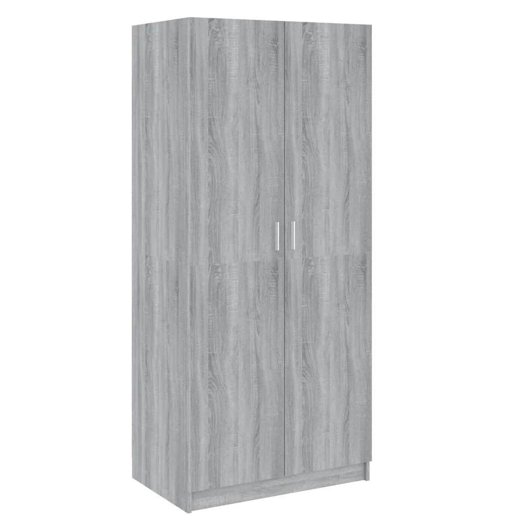 vidaXL Wardrobe Smoked Oak 80x50x180 cm Engineered Wood by vidaXL