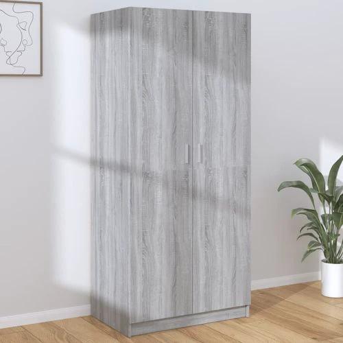 vidaXL Wardrobe Smoked Oak 80x50x180 cm Engineered Wood - Wardrobe