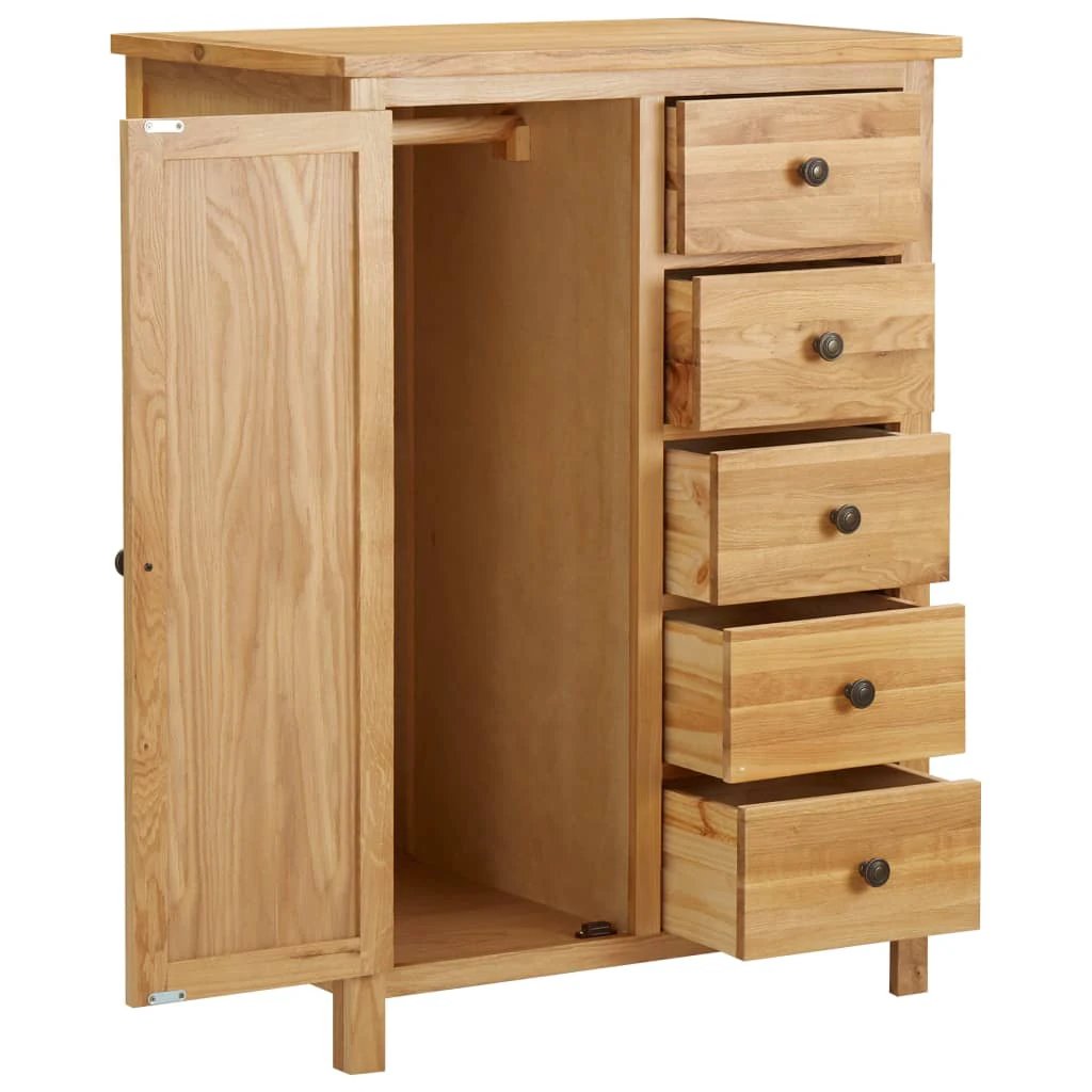 vidaXL Wardrobe 76x52x105 cm Solid Oak Wood - Wardrobe