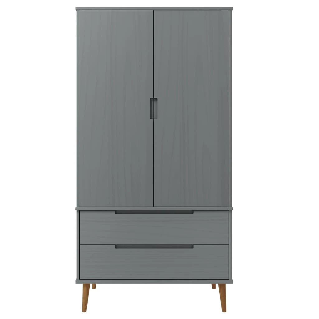 vidaXL Wardrobe MOLDE Brown 90x55x175 cm Solid Wood Pine - Wardrobe