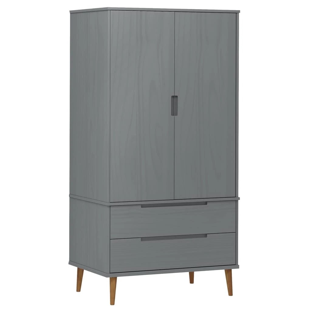 vidaXL Wardrobe MOLDE Brown 90x55x175 cm Solid Wood Pine - Wardrobe