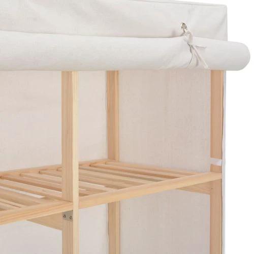vidaXL Wardrobe White 200x40x170 cm Fabric by vidaXL