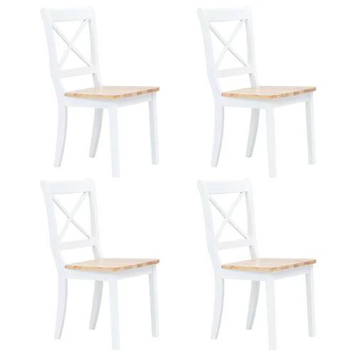 vidaXL 5 Piece Dining Set Solid Rubber Wood White by vidaXL