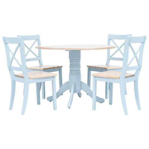 vidaXL 5 Piece Dining Set Solid Rubber Wood White by vidaXL