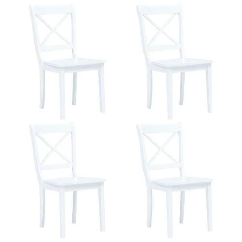 vidaXL 5 Piece Dining Set Solid Rubber Wood White -