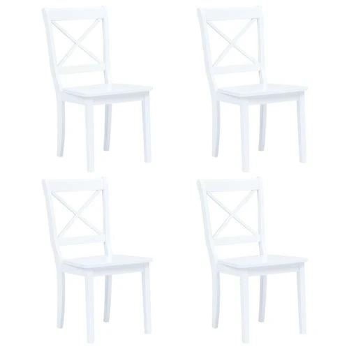 vidaXL 5 Piece Dining Set Solid Rubber Wood White -