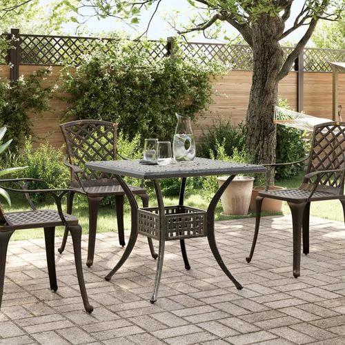 vidaXL Garden Table Bronze 80x80x75 cm Cast Aluminium -