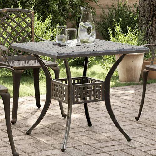 vidaXL Garden Table Bronze 80x80x75 cm Cast Aluminium -