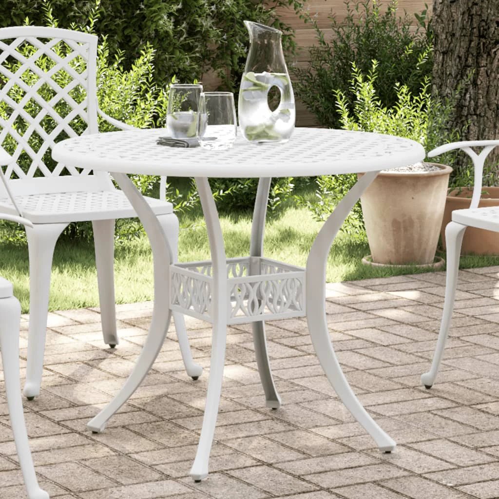 vidaXL Garden Table Bronze Ø90x75 cm Cast Aluminium -
