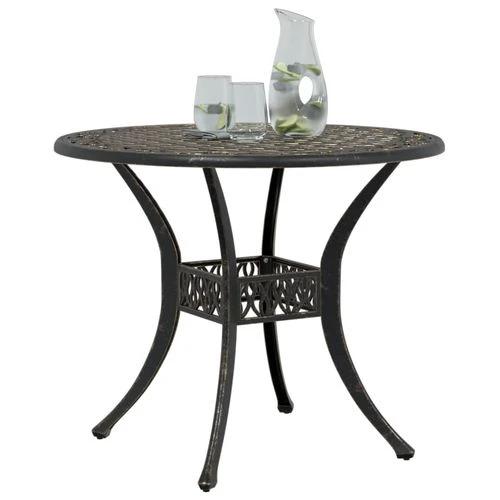 vidaXL Garden Table Bronze Ø90x75 cm Cast Aluminium - from vidaXL