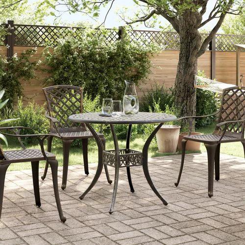vidaXL Garden Table Bronze Ø90x75 cm Cast Aluminium - from vidaXL