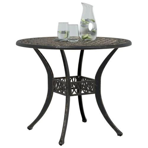 vidaXL Garden Table Bronze Ø90x75 cm Cast Aluminium -