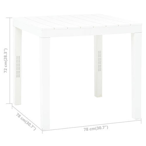 vidaXL vidaXL Garden Table White 78x78x72 cm Plastic -