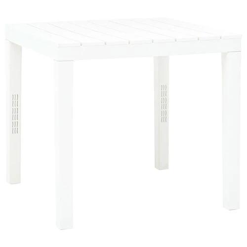 vidaXL Garden Table with 2 Benches Plastic White -  from vidaXL