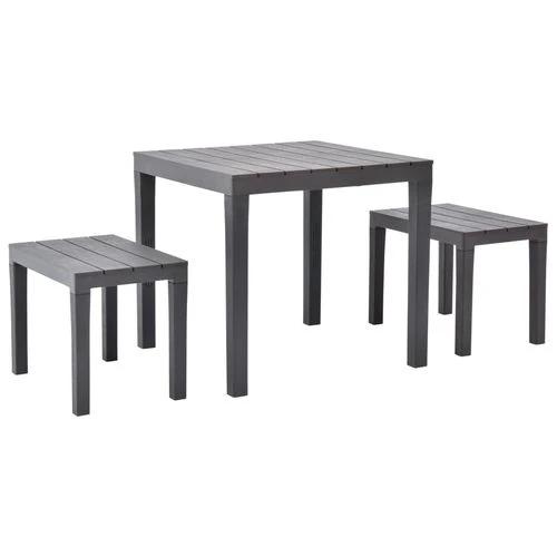 vidaXL Garden Table with 2 Benches Plastic White -  from vidaXL