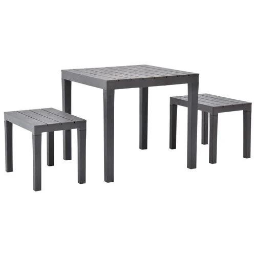 vidaXL Garden Table with 2 Benches Plastic White -  from vidaXL