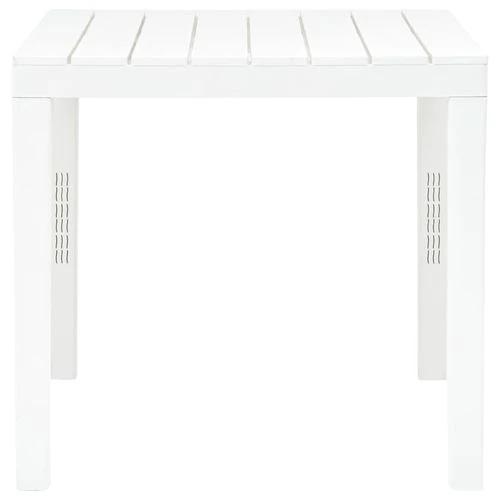 vidaXL vidaXL Garden Table with 2 Benches Plastic White -