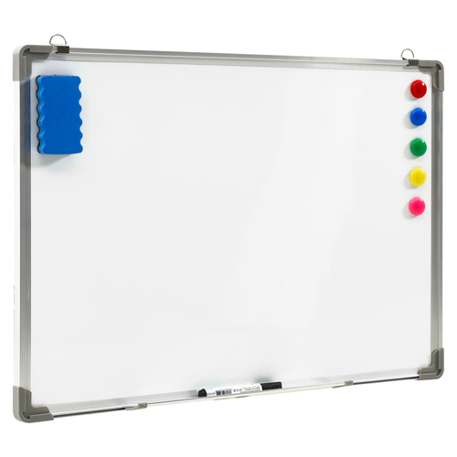 vidaXL Magnetic Whiteboard 110x60 cm Steel Lacquer Coated Surface For Home Office And Classroom by vidaXL