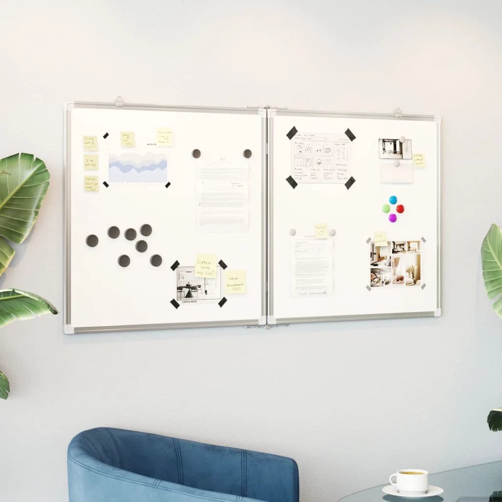 vidaXL Whiteboard 80x80x1.7 cm Magnetic For Home - Whiteboard
