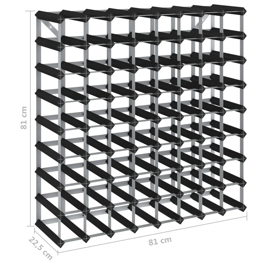 vidaXL Wine Rack for 12 Bottles Black Solid Pine Wood - Wine Rack